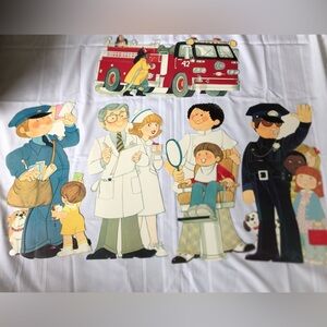 Vtg 1980s Die-cut Careers Characters Set
